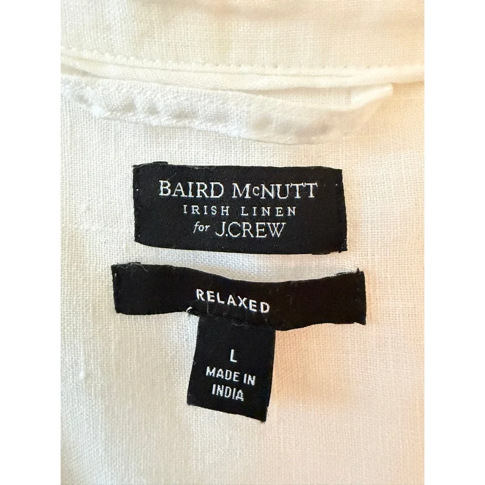 J.Crew Barid McNutt Irish Linen Capitaine Shirt White Size Large